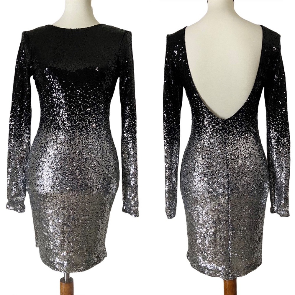 Mind Code Ombre’ Sequin Open Back Dress - image 2